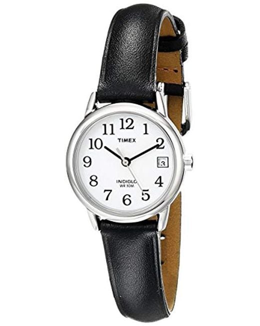 Lyst Timex Indiglo Easy Reader Quartz Analog Leather Strap Watch With