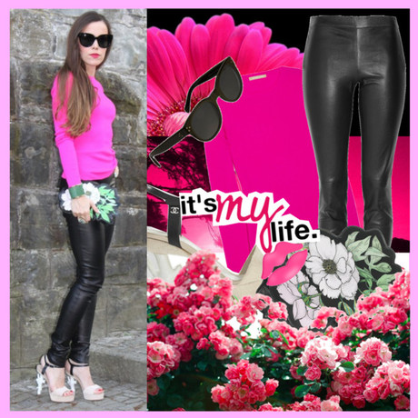 My Look: Neon Meets Black Leather