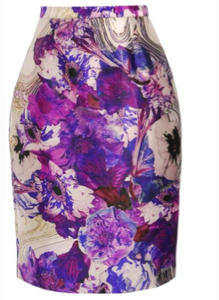 Luxury Lust- Prabal Gurung Woolsilk Printed Pencil Skirt