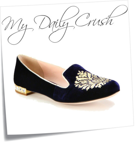 {my daily crush} Miu Miu Velvet Jewel Smoking Slippers