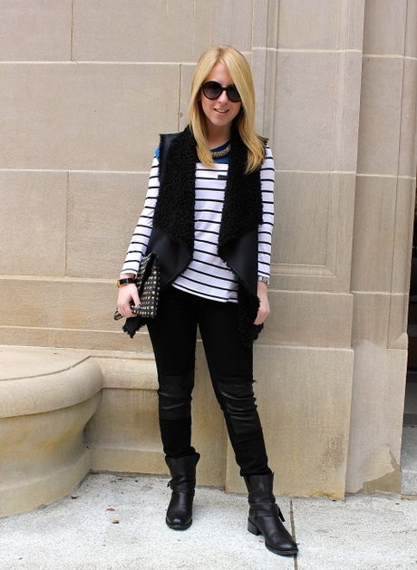 Sydney’s Leather & Stripe Ensemble