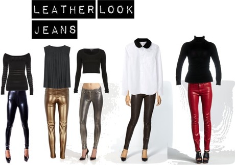 Leather Look Jeans