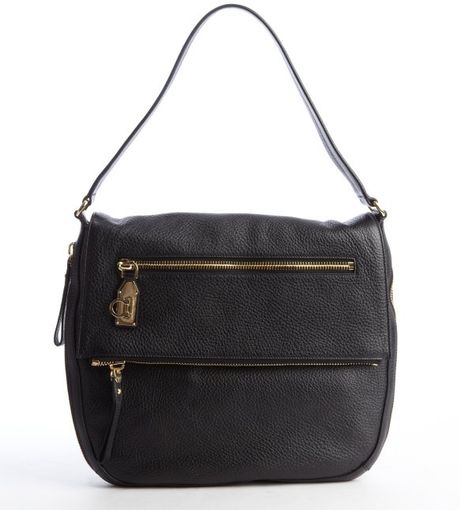 black handbag with gold detail