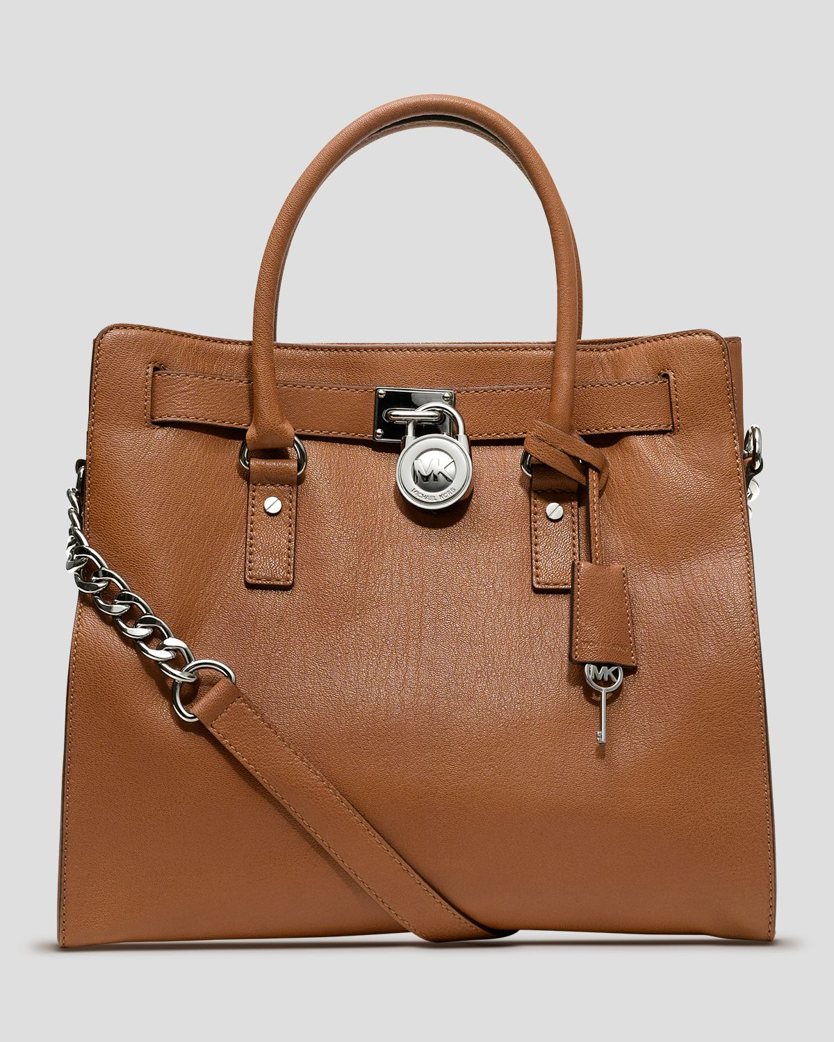 Michael Michael Kors Tote Hamilton Pebbled Large North South in Brown ...