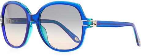 Givenchy Round Plastic Sunglasses Blue in Blue (Green/Blue) - Lyst