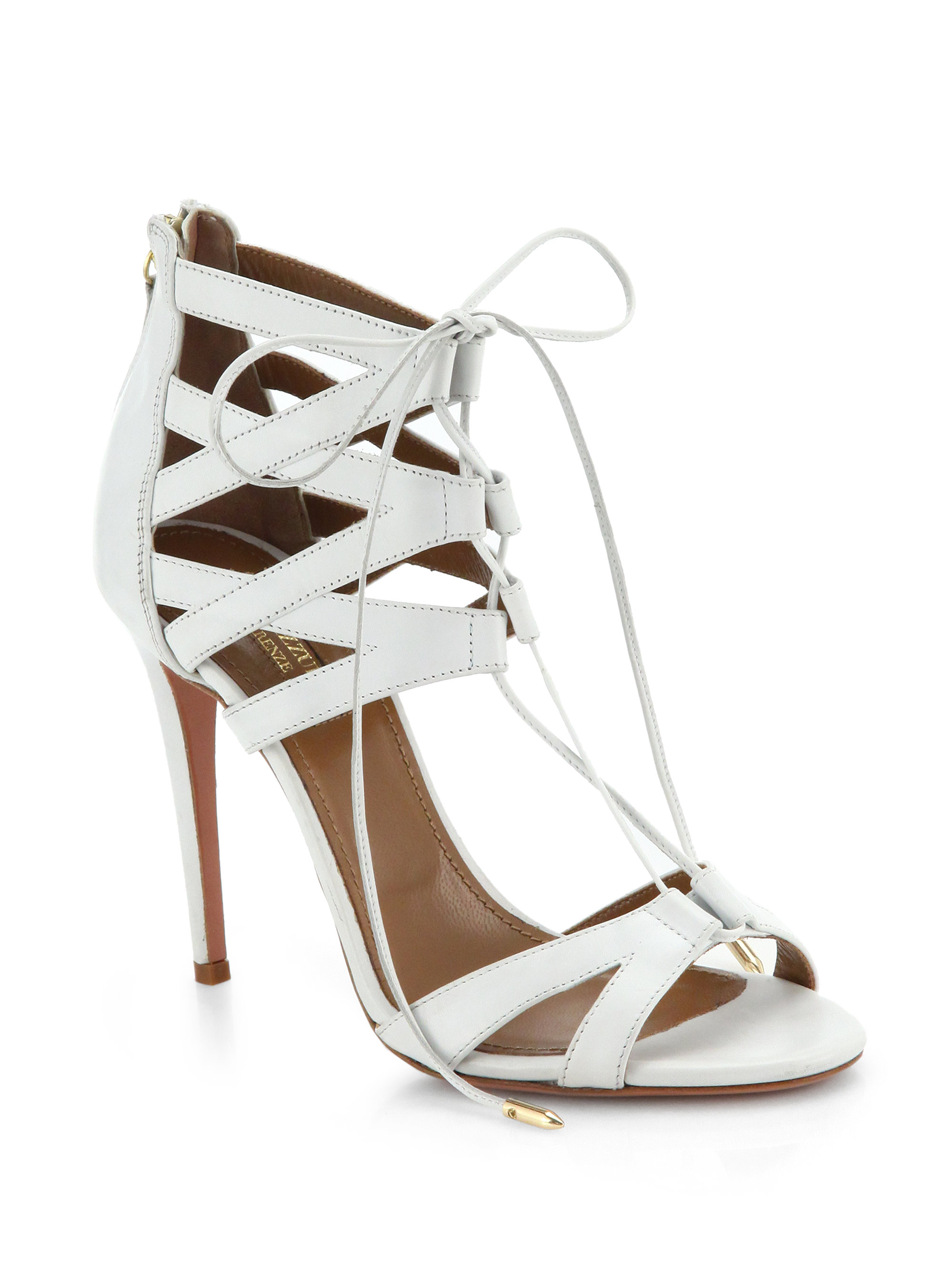aquazzura lace heels