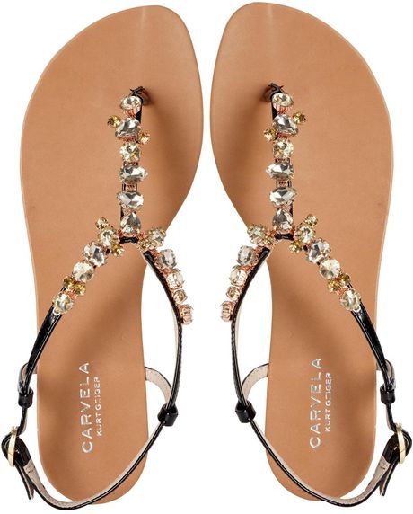 carvela silver flat sandals