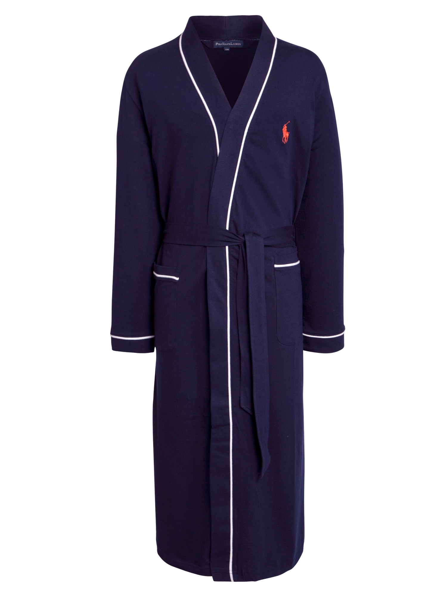 Polo Ralph Lauren Cotton Jersey Piped Dressing Gown in Blue for Men