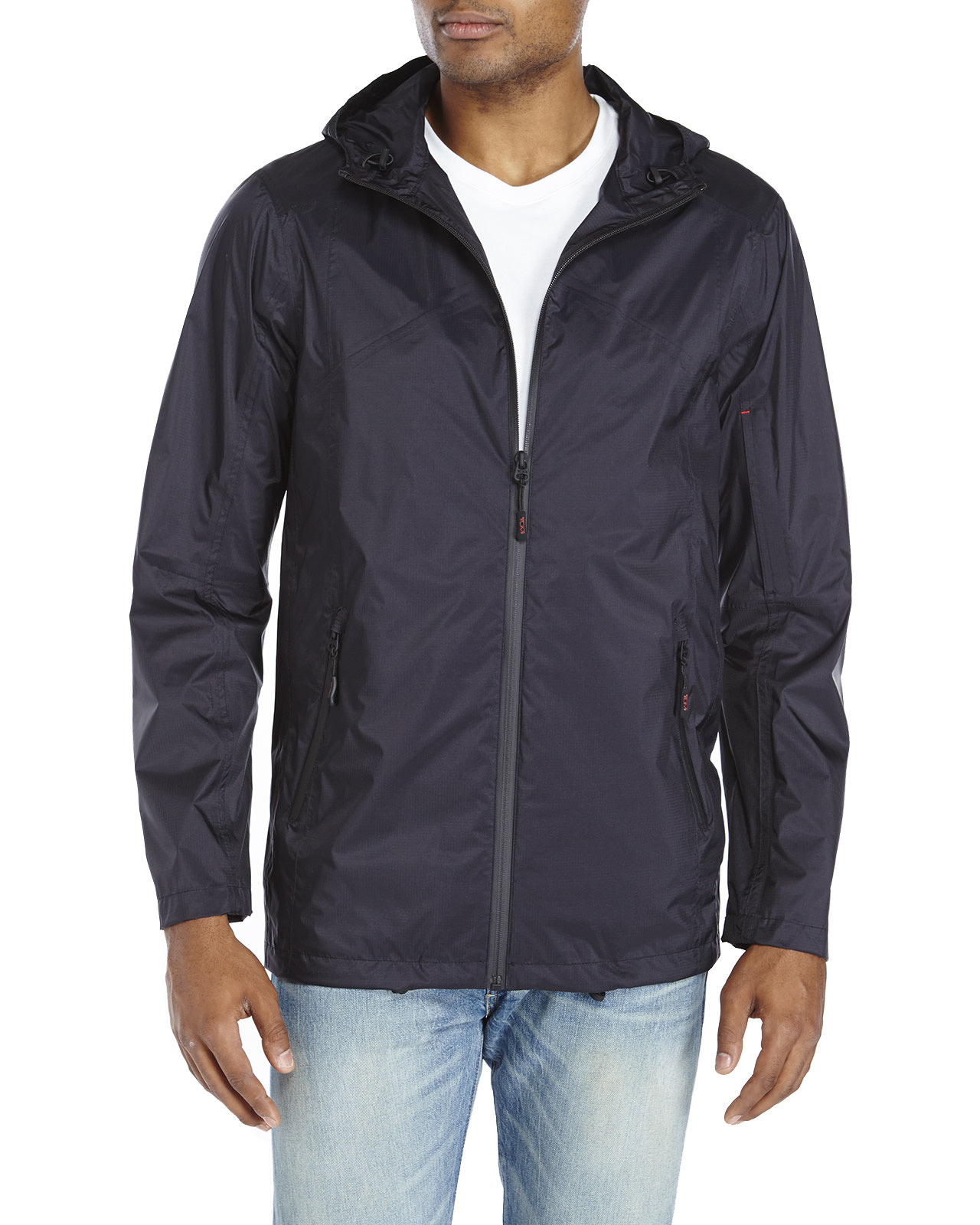 Tumi Packable Nylon Rain Jacket In Black For Men Lyst