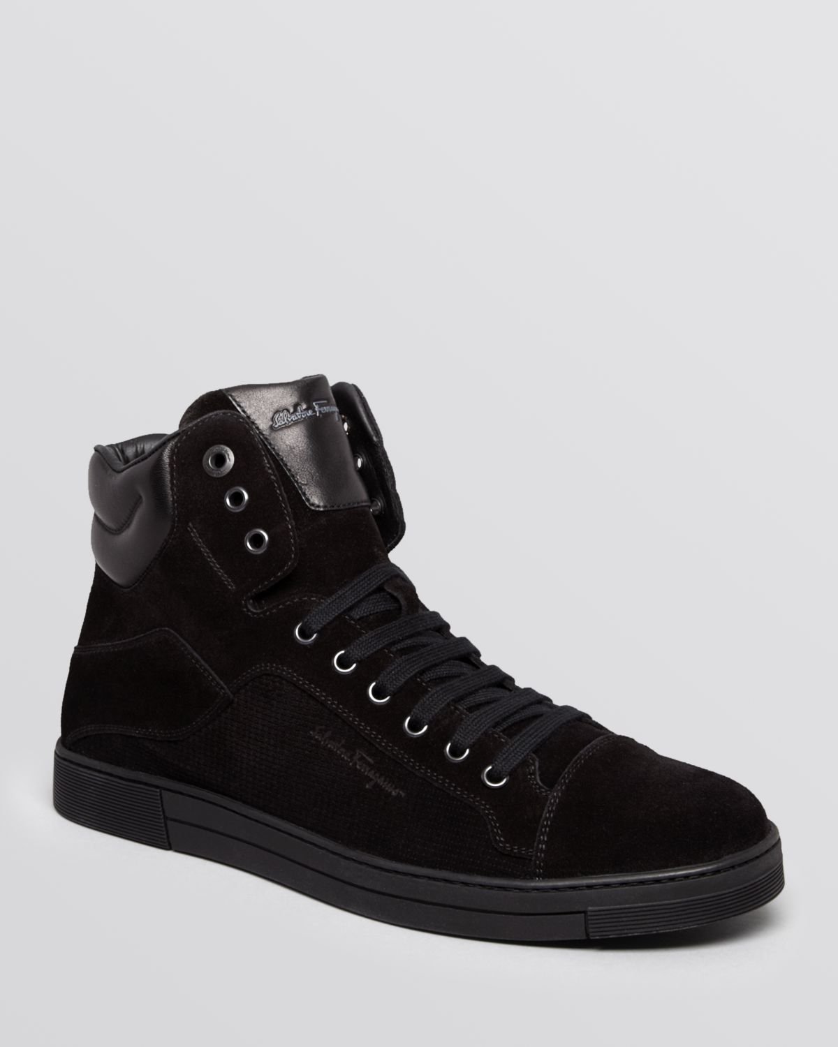 Ferragamo Sisto Suede High Top Sneakers In Black For Men Lyst 2694