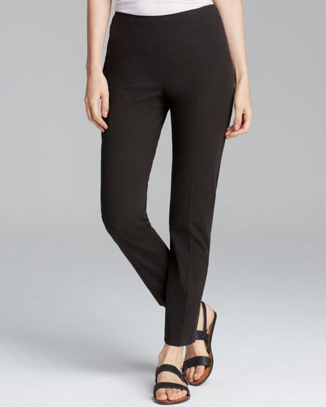 Theory Pants Belisa High Waist Checklist in Black | Lyst