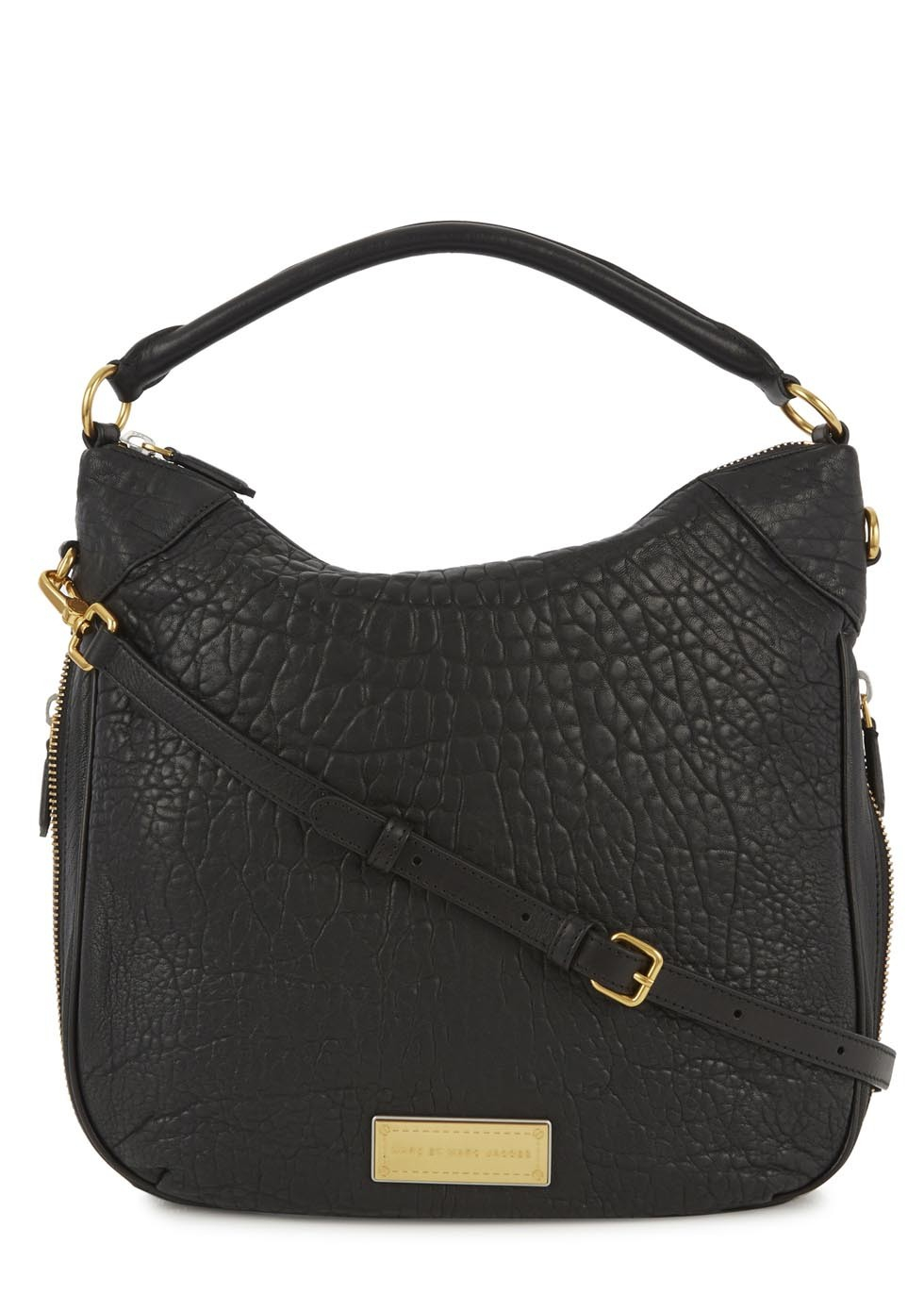 Marc By Marc Jacobs Billy Washed Up Black Pebbled Leather Hobo Bag in Black | Lyst
