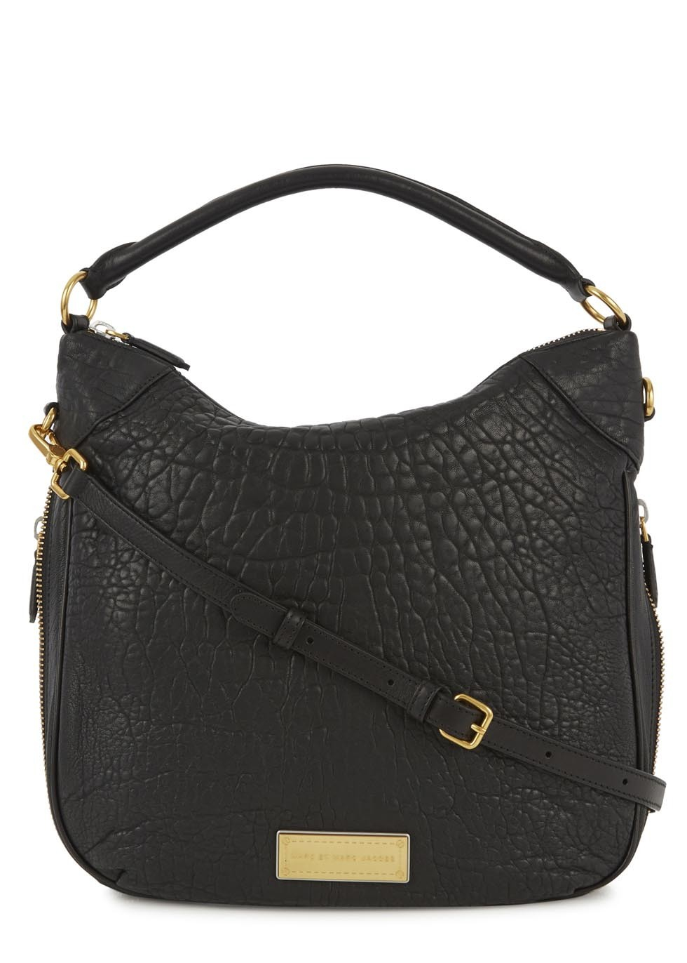 Marc By Marc Jacobs Billy Washed Up Black Pebbled Leather Hobo Bag In Black Lyst