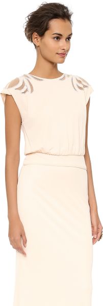 badgley mischka blush gown