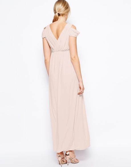 pink blush maternity maxi
