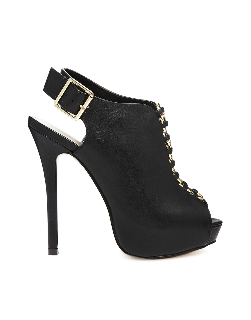 platform black high heel boots