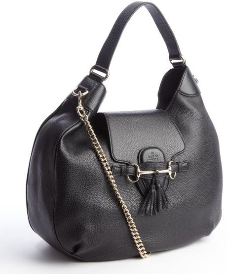 Gucci Black Canvas and Leather Logo Shoulder Bag in Black | Lyst
