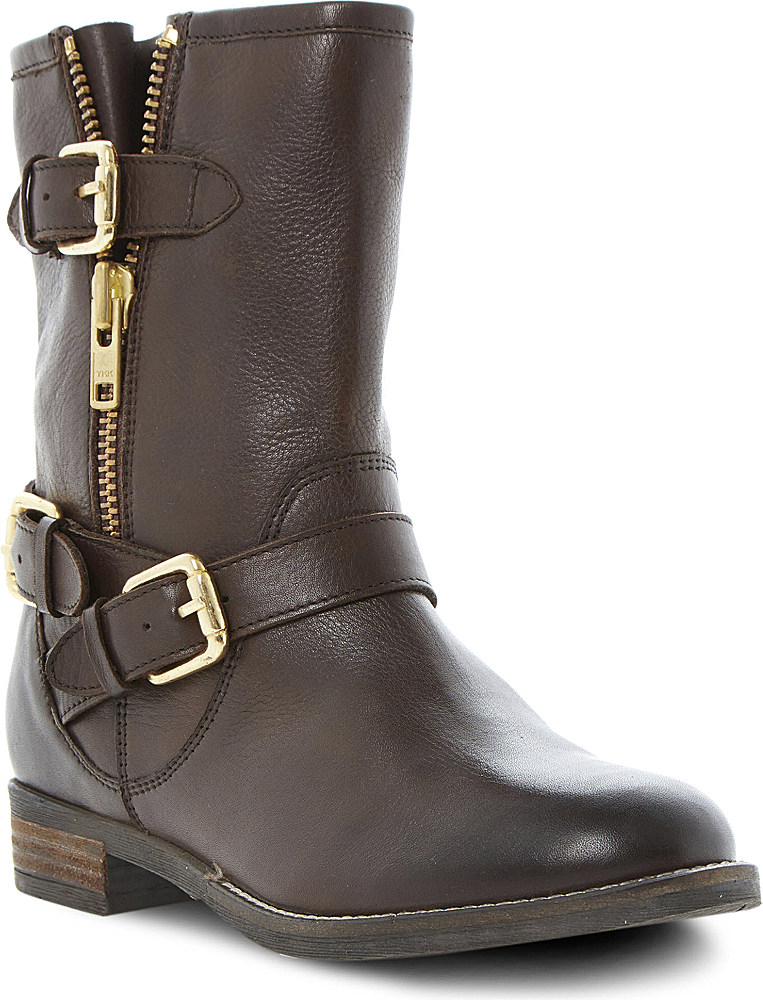 Dune Robbin Biker Boots - For Women in Brown (Brown-leather) | Lyst