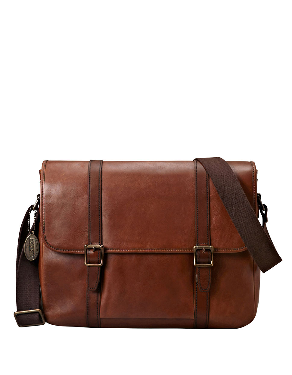 Fossil Estate Leather Ew Messenger Bag in Brown for Men (COGNAC) | Lyst