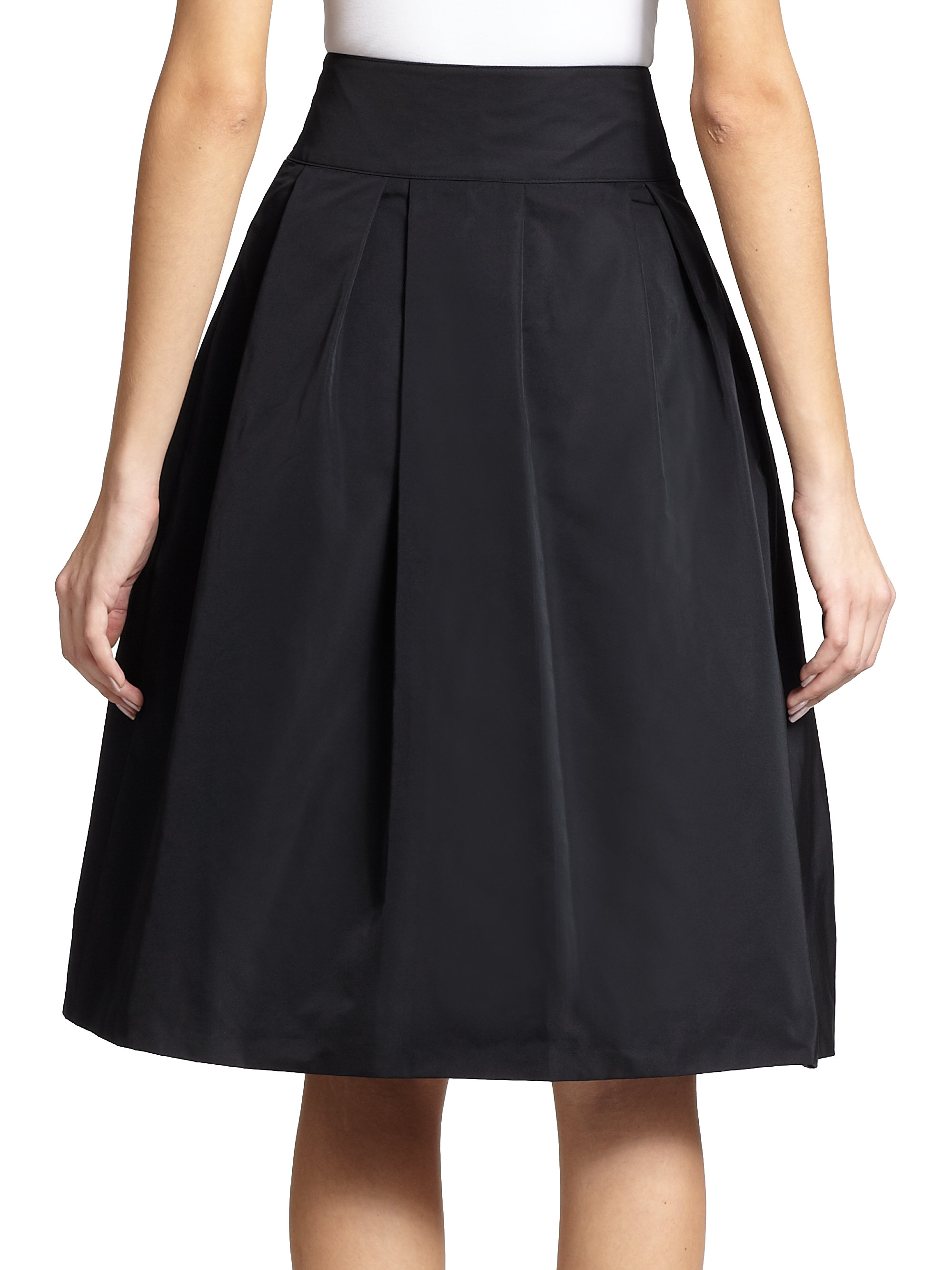 Akris Punto Pleated Flared Skirt In Black Black Noir Lyst