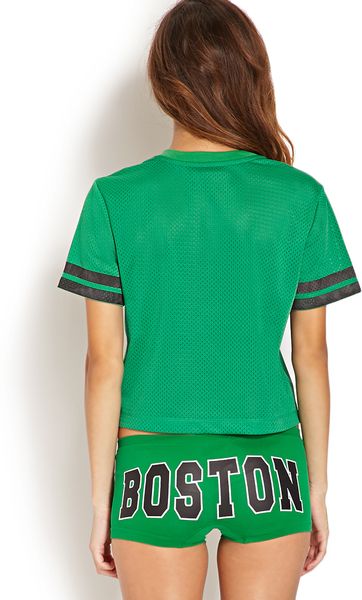 Forever 21 Boston Celtics Jersey Top in Green (Greenwhite)