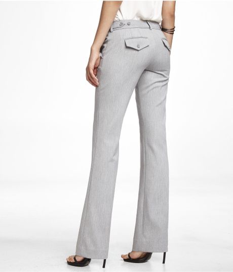 Express Studio Stretch Tab Waist Slim Flare Columnist Pant In Gray (LT ...