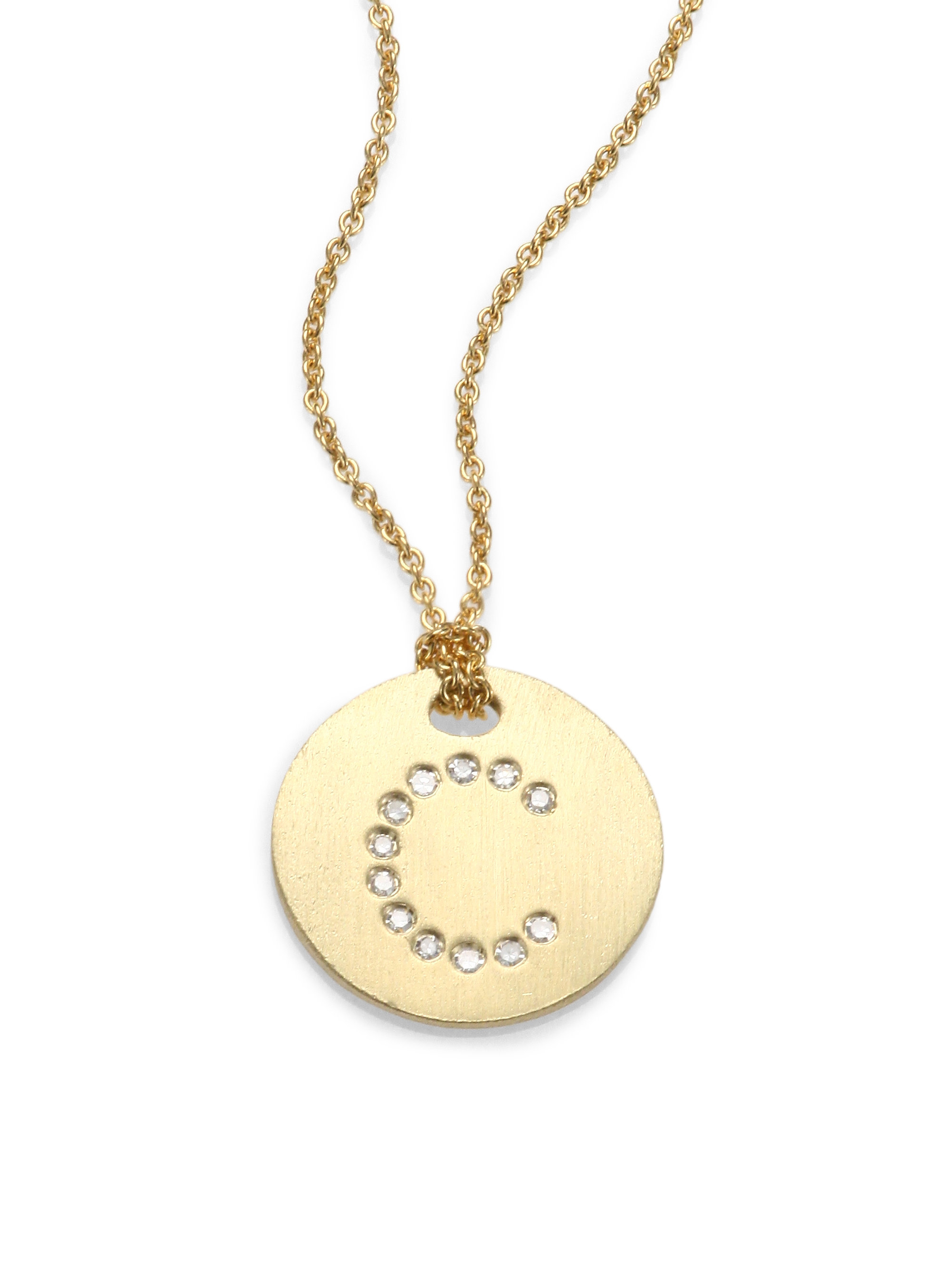 Roberto Coin Diamond And 18k Yellow Gold B Initial Necklace In Gold (C ...