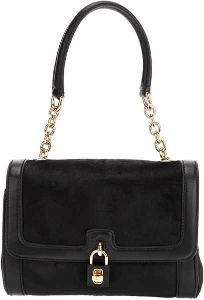 Dolce & Gabbana Furry Shoulder Bag in Black | Lyst