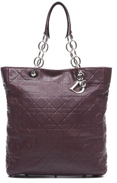Dior Preowned Bordeaux Lady Dior Soft Shopper Tote Bag in Purple | Lyst