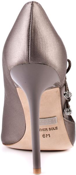 badgley mischka grey shoes