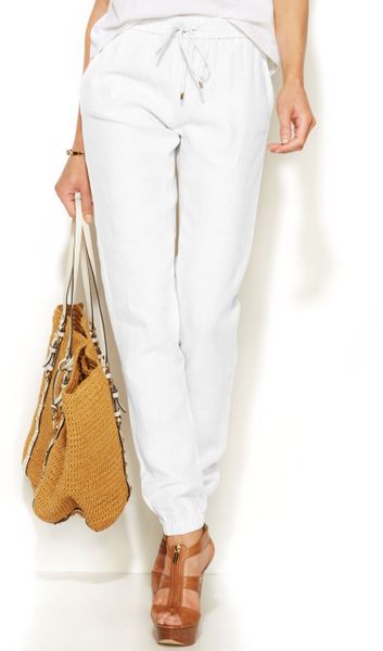 linen track pants