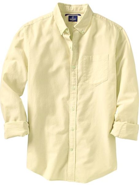 Old Navy Slimfit Oxford Shirts in Yellow for Men (Surfboard Yellow ...