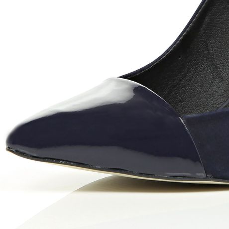 River Island Navy Toe Cap Pointed Pumps in Blue | Lyst