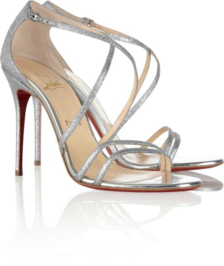 christian louboutin sandals silver