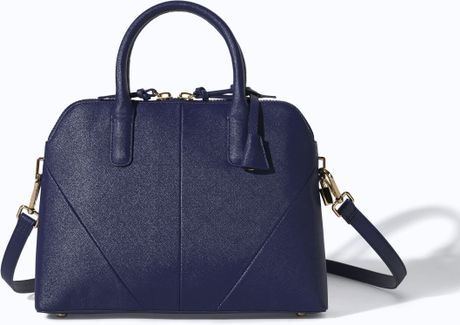 Blue Handbags: Blue Leather Bag Zara