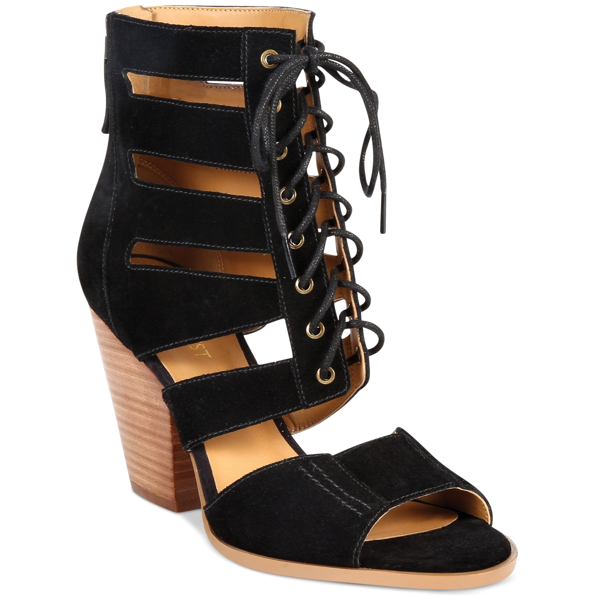 nine west black lace heels