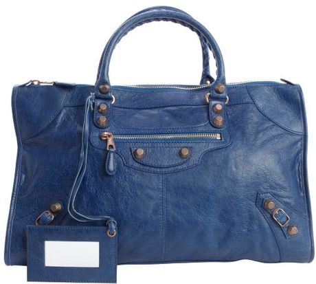 ... Cobalt Blue Distressed Leather Giant Work Large Top Handle Bag in Blue ... Cobalt Blue Distressed Leather Giant Work Large Top Handle Bag in Blue