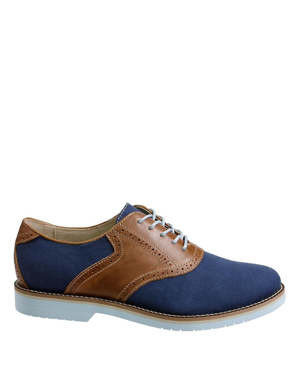 Bass  Co. Carson Linen And Leather Saddle Shoes in Blue for Men ...