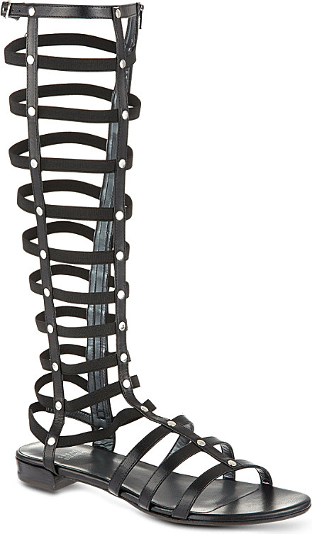 Stuart Weitzman Knee High Gladiator Sandals - For Women in Black