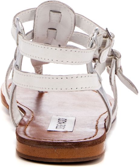 steve madden flat sandals white