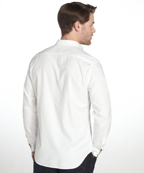 white burberry button down shirt