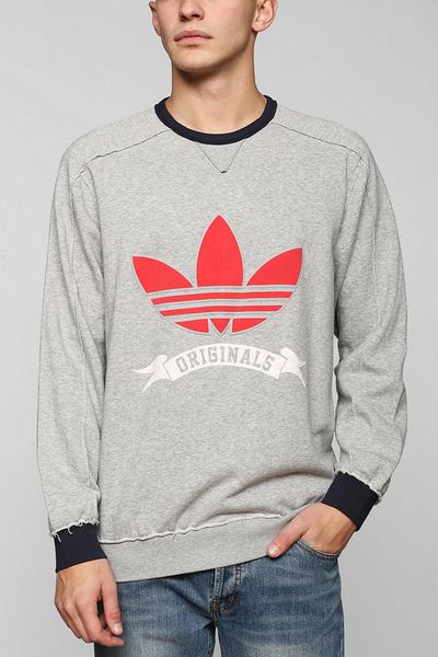 Adidas Originals Banner Pullover Sweatshirt in Gray for Men (GREY) | Lyst