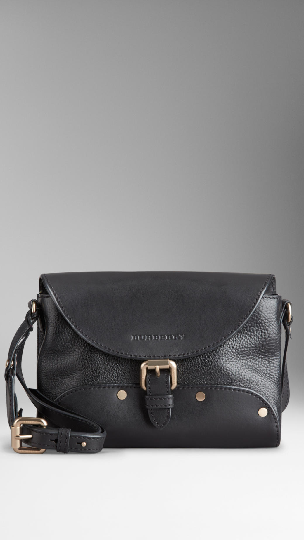 Burberry Flat Stud Detail Crossbody Bag in Black | Lyst
