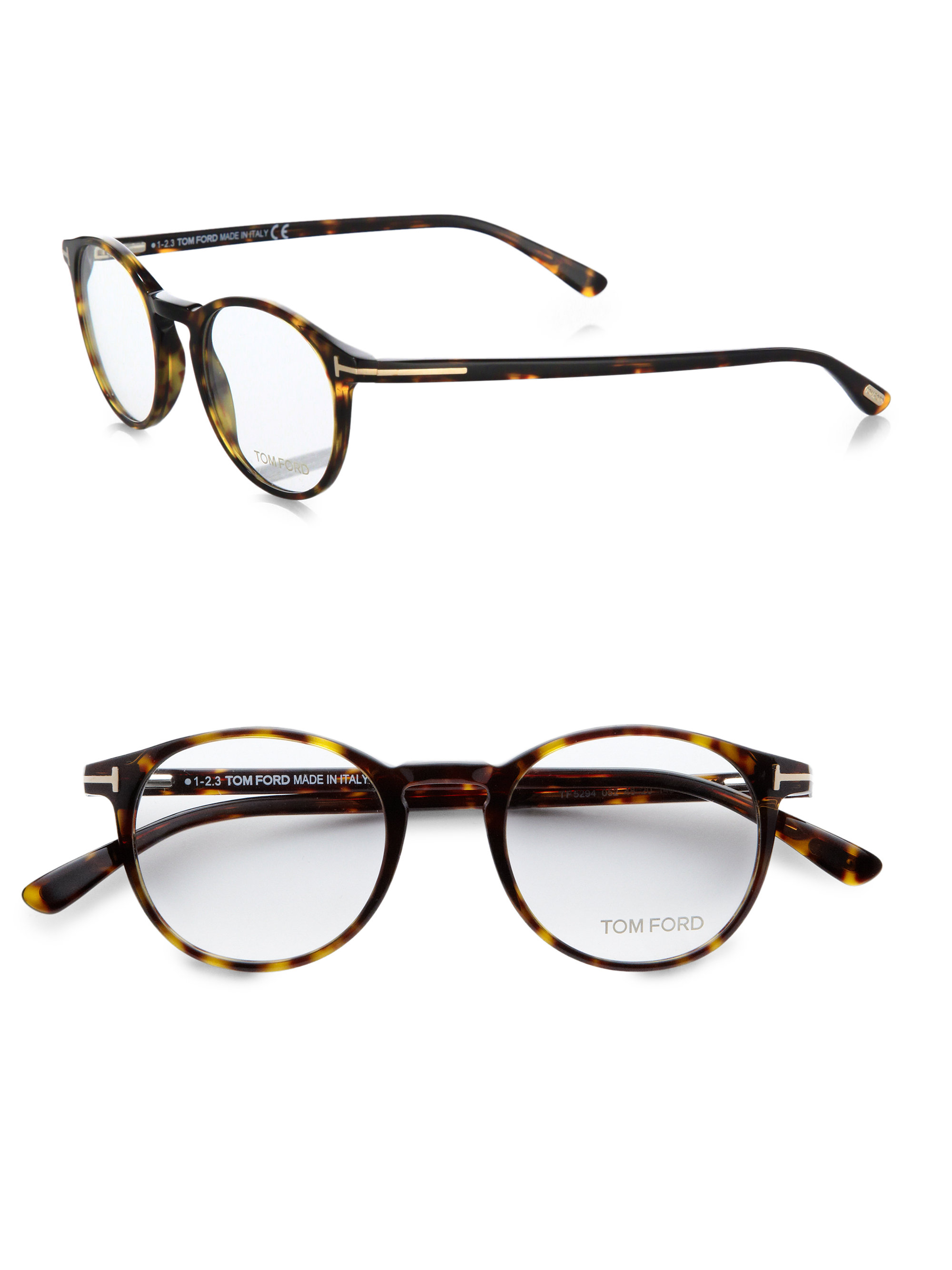 Tom Ford 5294 Vintage Round Optical Frames In Brown For Men Tortoise Lyst