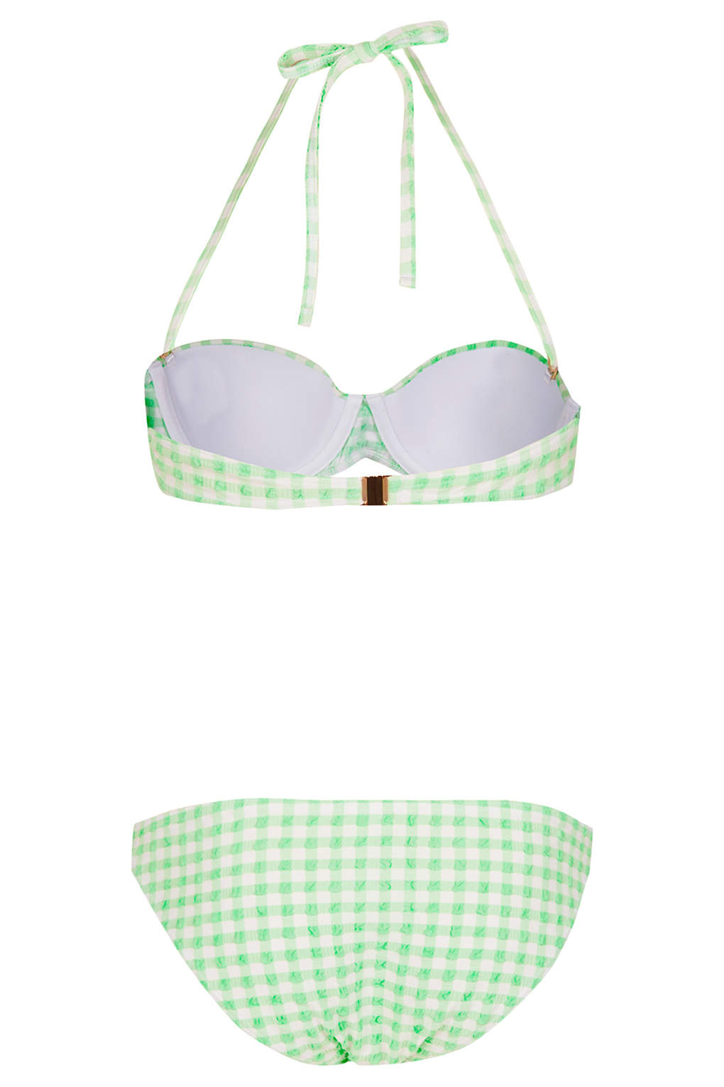 Topshop Apple Green Gingham Bikini In Green Lyst