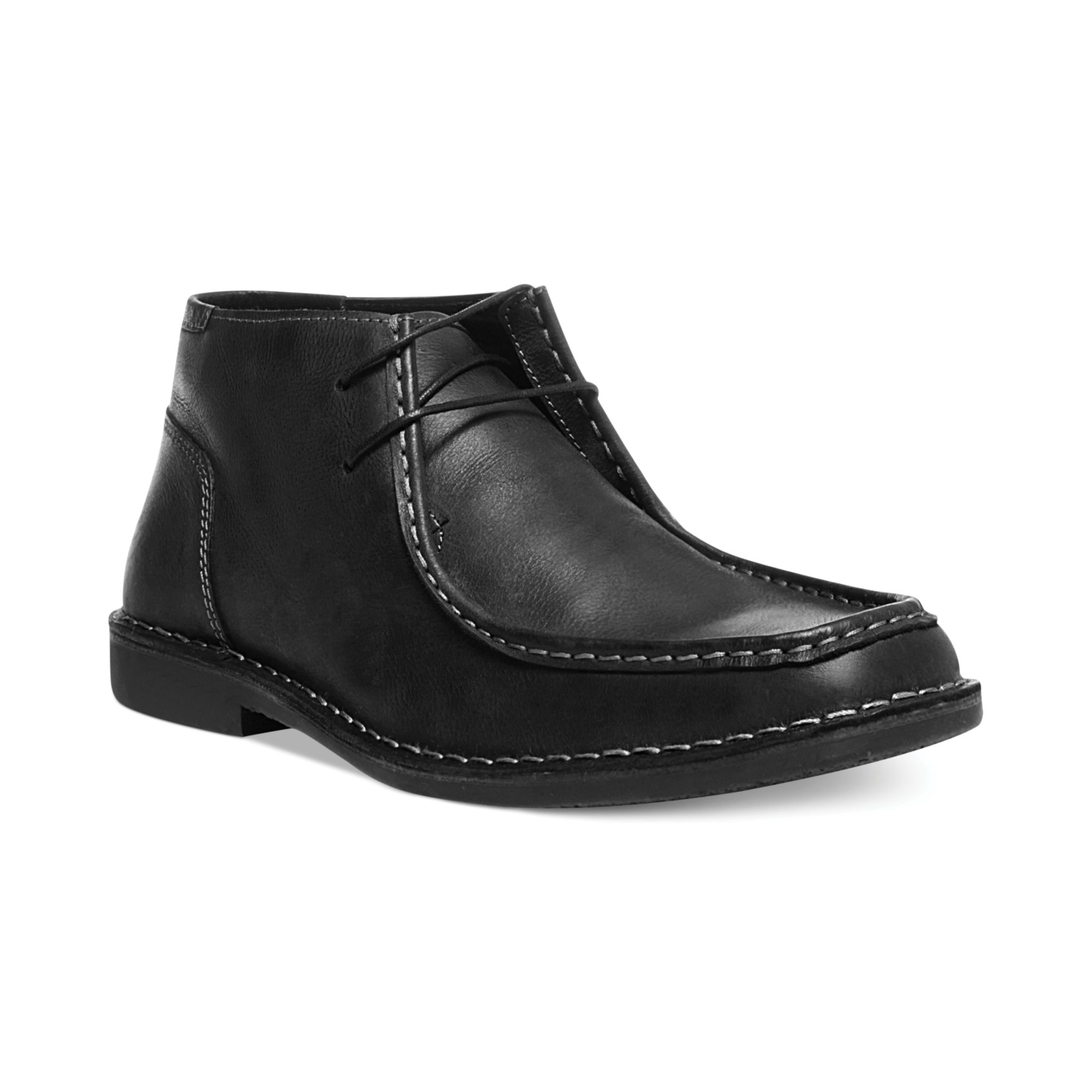 Steve Madden Handler Wallabee Boots in Black for Men | Lyst