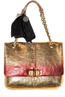 Lanvin Happy Python Metallic Shoulder Bag - Lyst