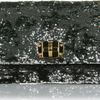 Miu Miu Paillette Foldover Clutch in Black (gold)