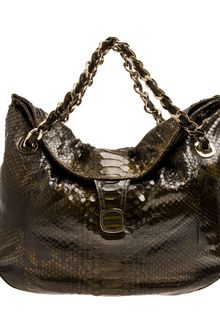 Zagliani Python Skin Shoulder Bag - Lyst
