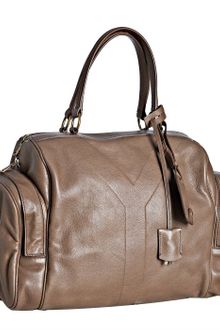 Yves Saint Laurent Nude Calfskin Vanity Large Bowler Bag - Lyst